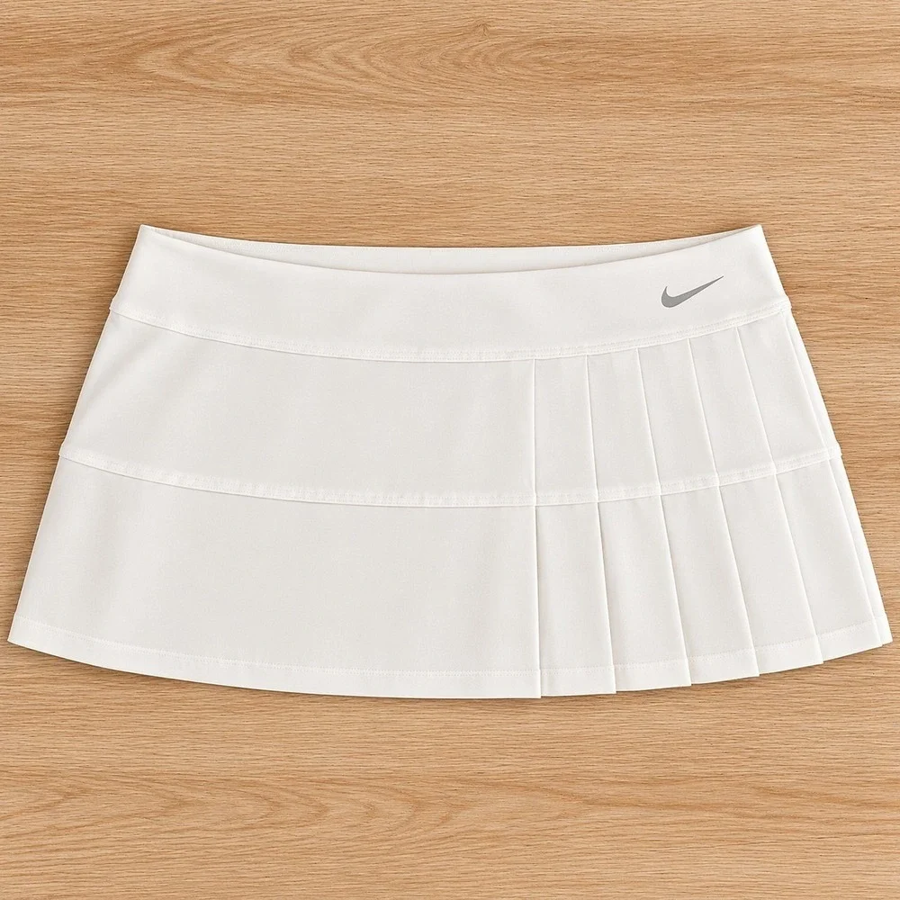 NEW Nike Tennis Skirt Womens XL White Dri-FIT Pleated Athletic Skort Pickleball